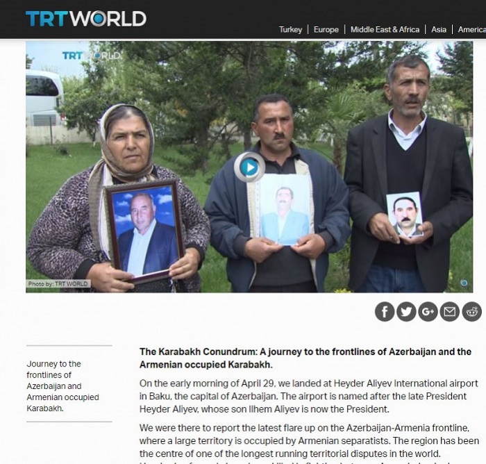 TRT World highlights Armenian vandalism against Azerbaijani civilians